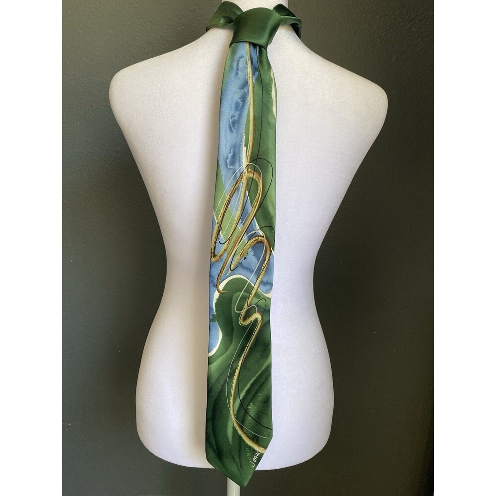 J. Garcia Green Gold Necktie Watercolor Courtyard Performance Artist Proof No. 9